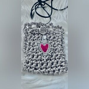 Hand Knits 2 Love Designer Crochet Necklace Sacred Heart Virgin Mary  Pouch Gift